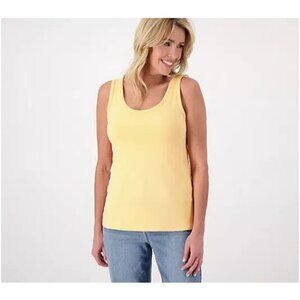 Candace Cameron Bure Scoop Neck Jersey Knit Tank Top Cantaloupe,Small